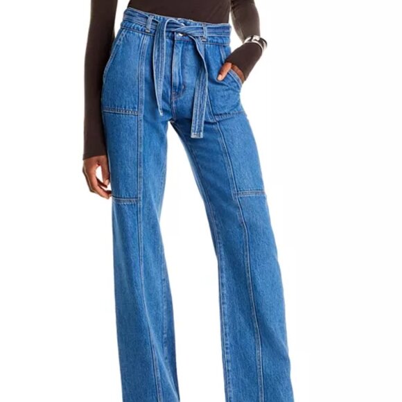 NEW DEREK LAM 10 CROSBY Made In Usa Ashton Utility Wide Leg Jeans denim 668tn - Picture 5 of 10